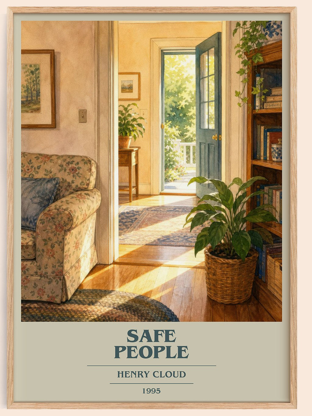 Safe People book cover book poster by Henry Cloud – framed literary art print