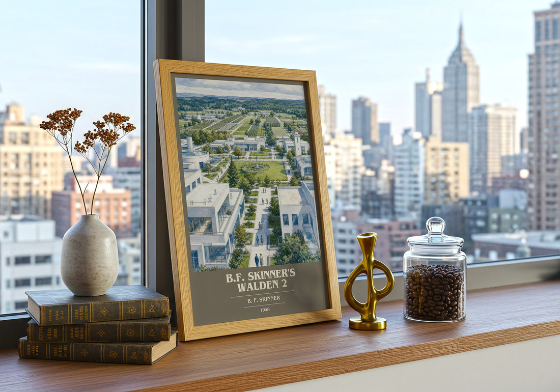 B.F. Skinner's Walden 2 book cover print framed by window – literary home decor