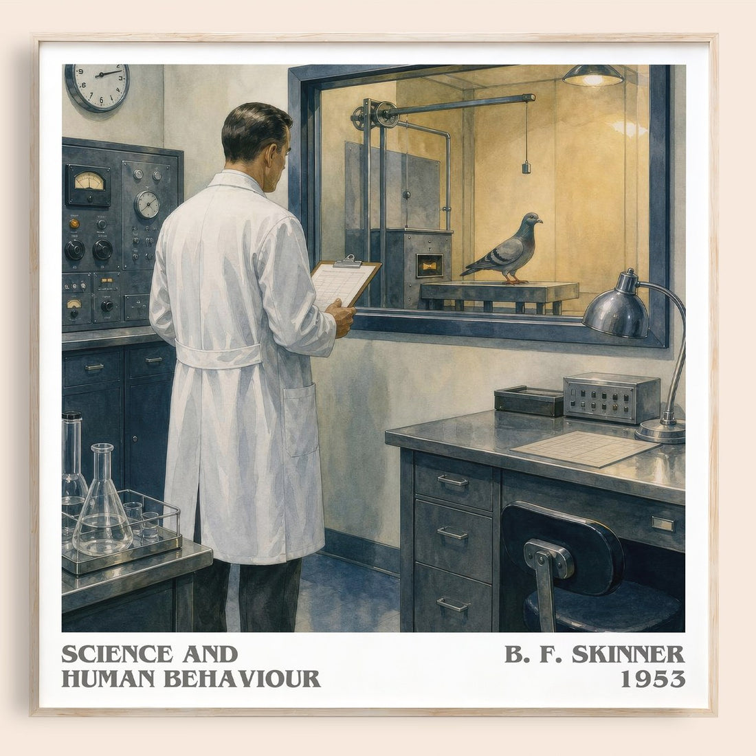 Science and human behaviour literary book poster by B. F. Skinner – framed literary art print