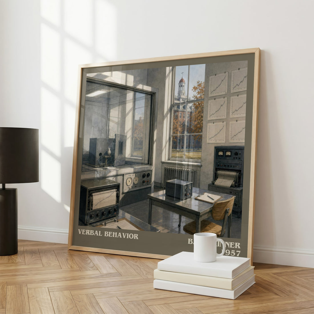 Verbal behavior literary print framed by window – literary home decor