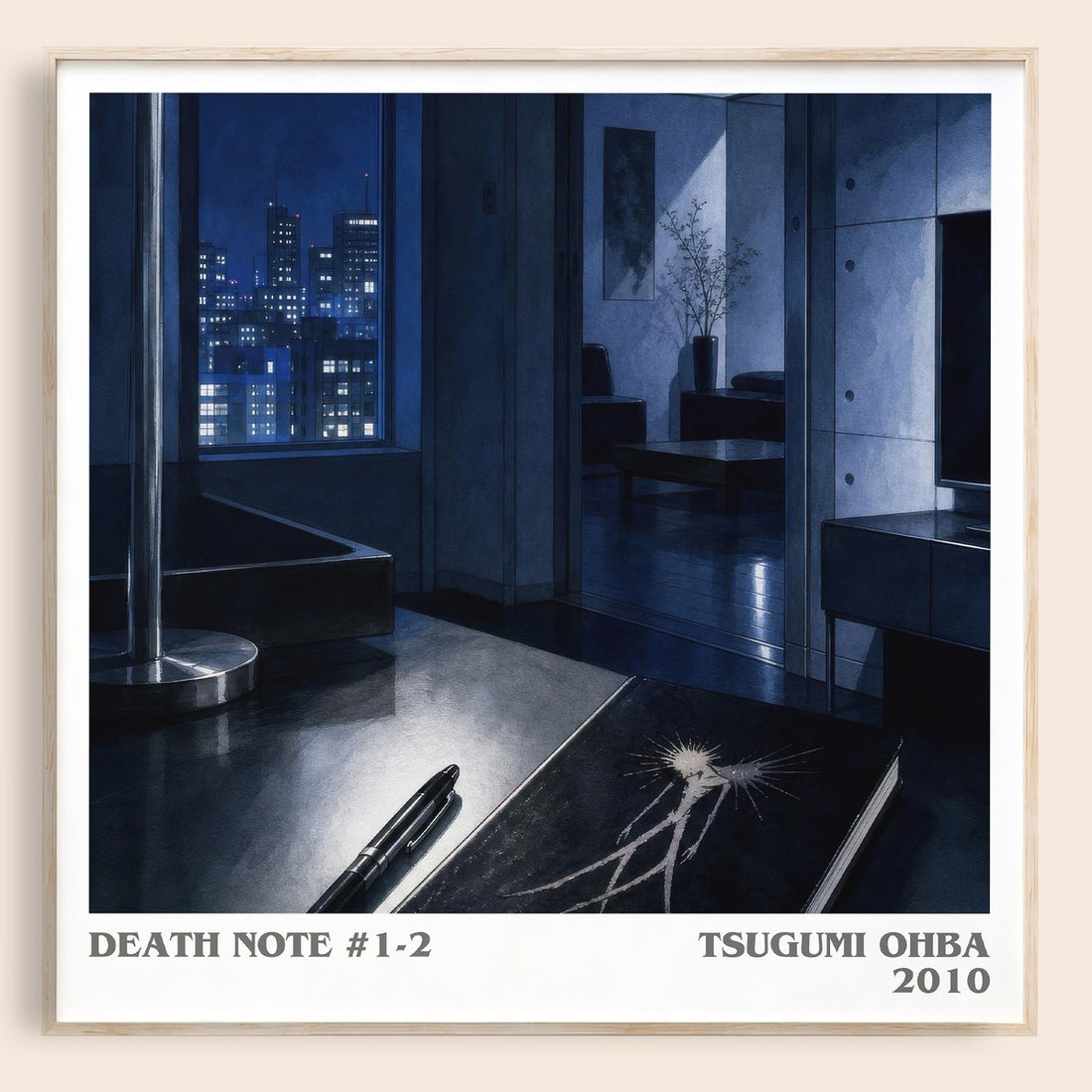 Death Note #1-2 literary book poster by Tsugumi Ohba – framed literary art print