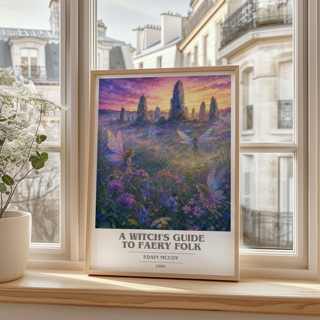 A witch's guide to faery folk book cover poster colour and style options – Edain McCoy book art