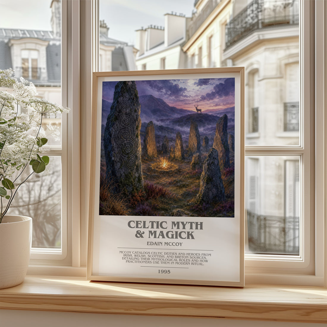 Celtic Myth & Magick bookish poster colour and style options – Edain McCoy book art