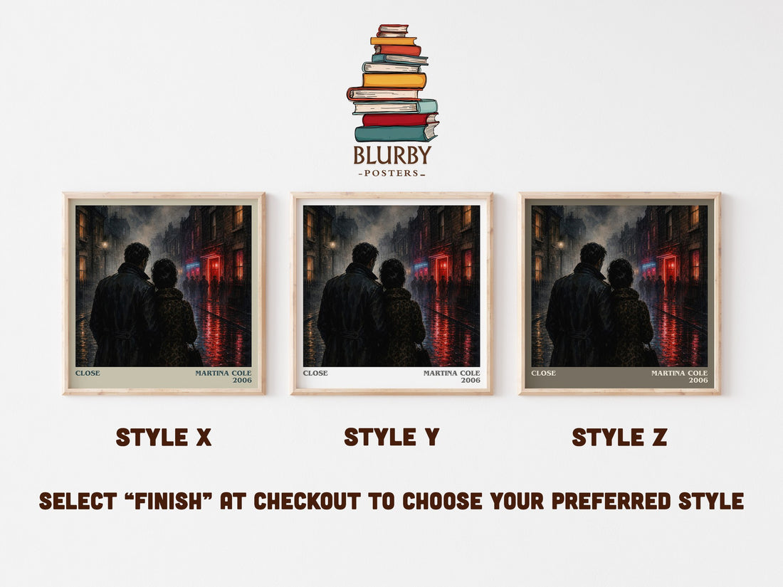 Close literary print in frame leaning in hallway – crime wall art (mockup)