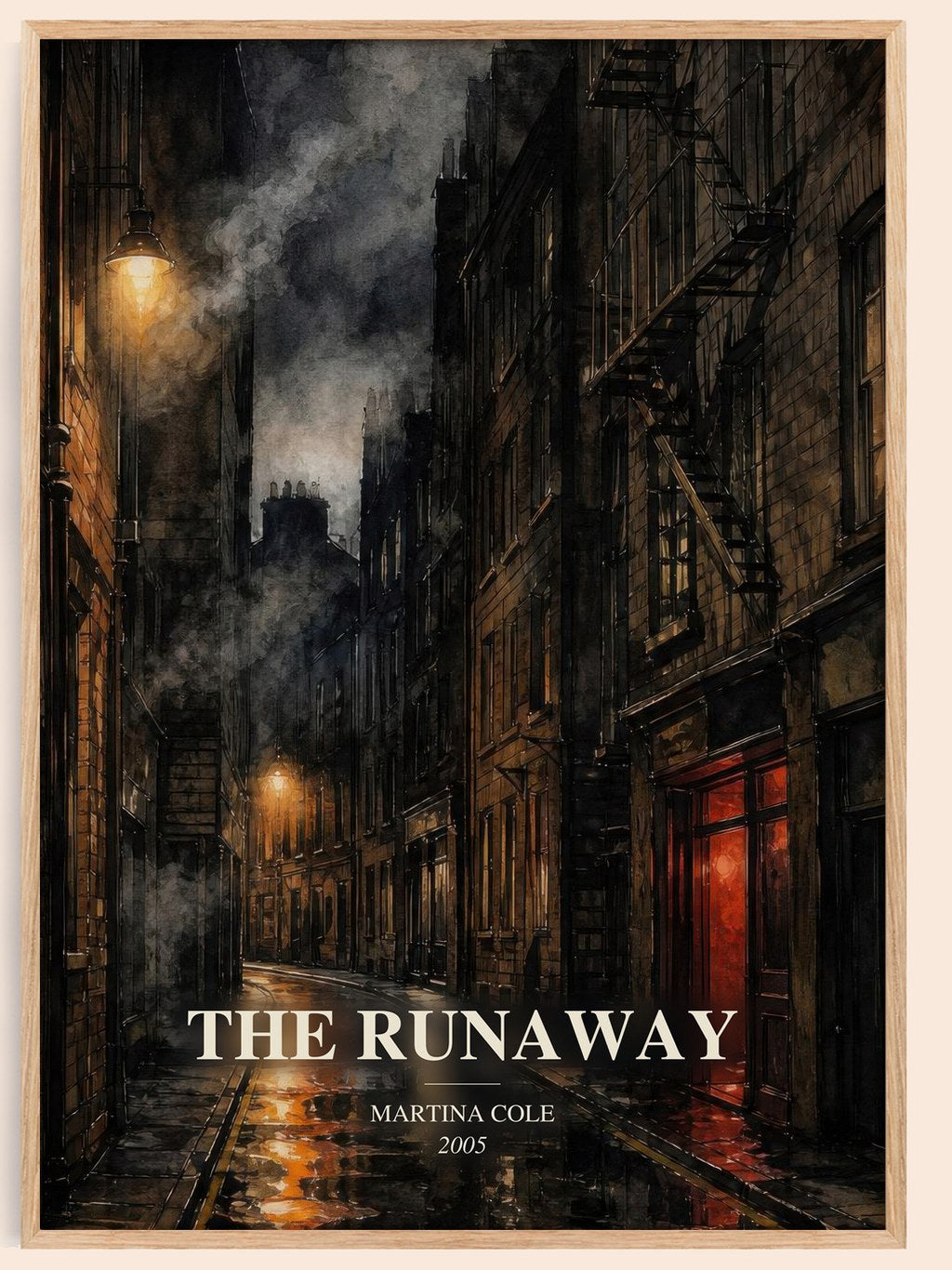 The runaway watercolour book poster by Martina Cole – framed literary art print
