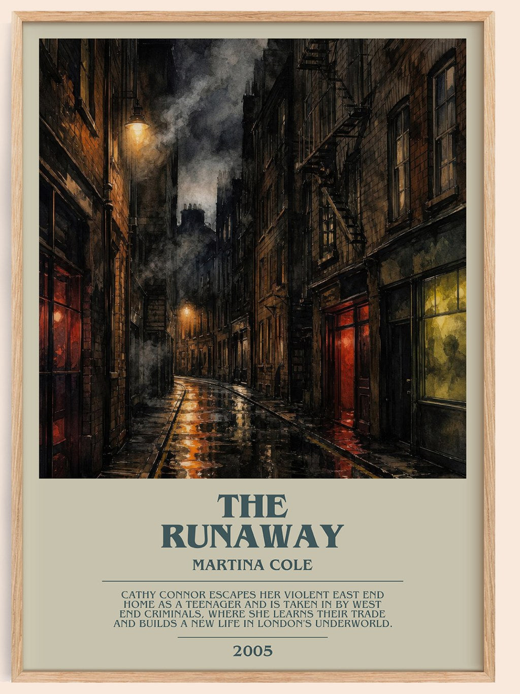 The runaway bookish book poster by Martina Cole – framed literary art print