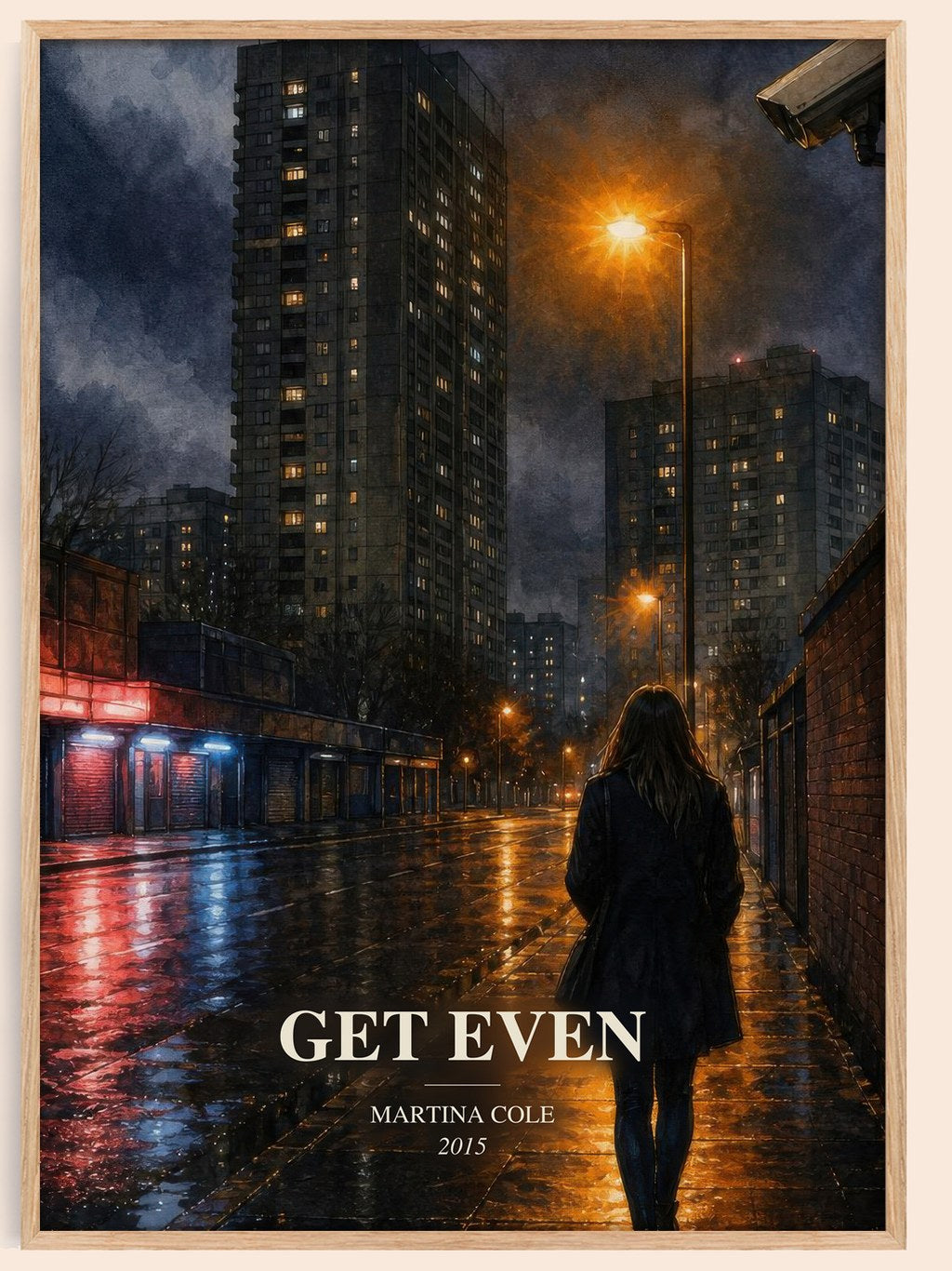 Get Even watercolour book poster by Martina Cole – framed literary art print