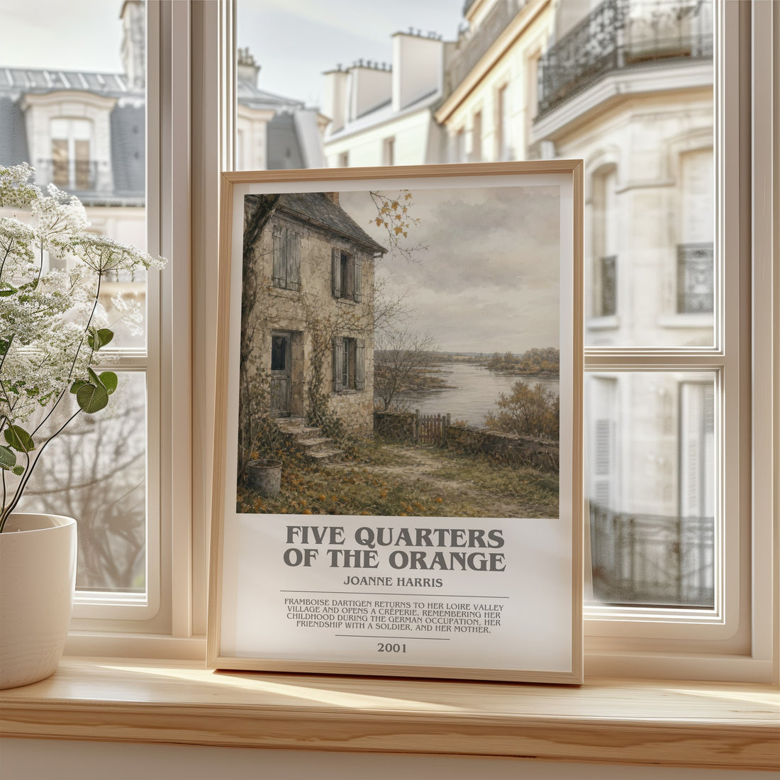 Five quarters of the orange bookish poster colour and style options – Joanne Harris book art
