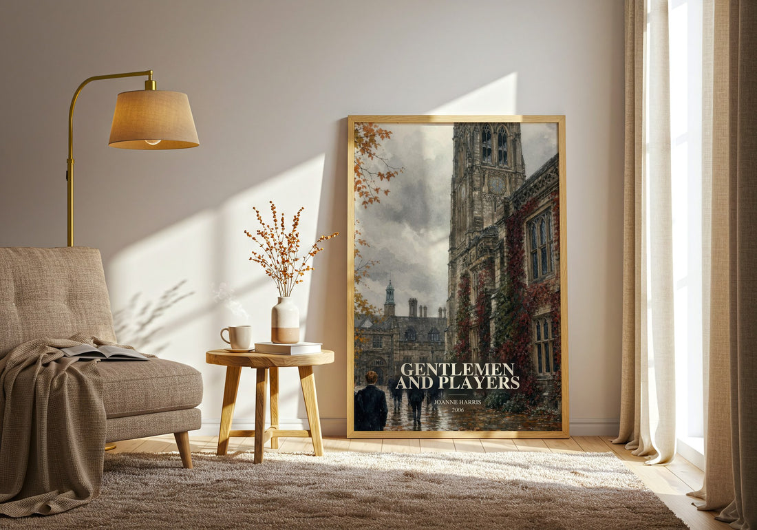 Gentlemen and players watercolour print in frame leaning in hallway – thriller wall art