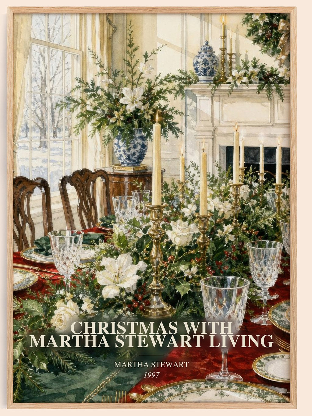 Christmas with Martha Stewart living watercolour book poster by Martha Stewart – framed literary art print