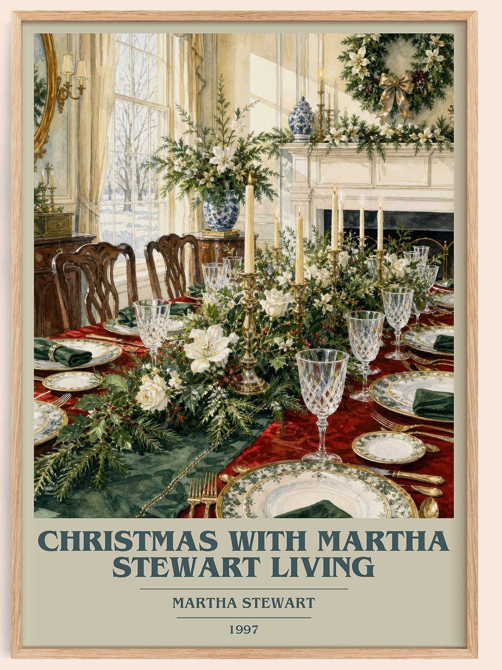Christmas with Martha Stewart living book cover book poster by Martha Stewart – framed literary art print
