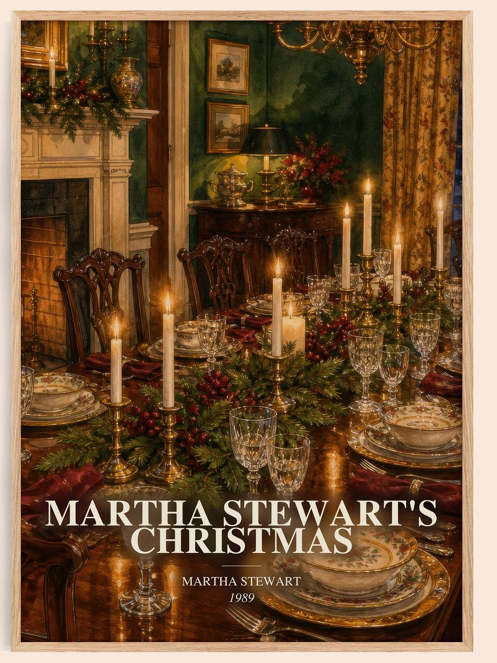 Martha Stewart's Christmas watercolour book poster by Martha Stewart – framed literary art print