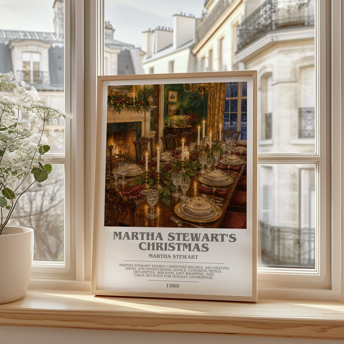 Martha Stewart's Christmas bookish poster colour and style options – Martha Stewart book art
