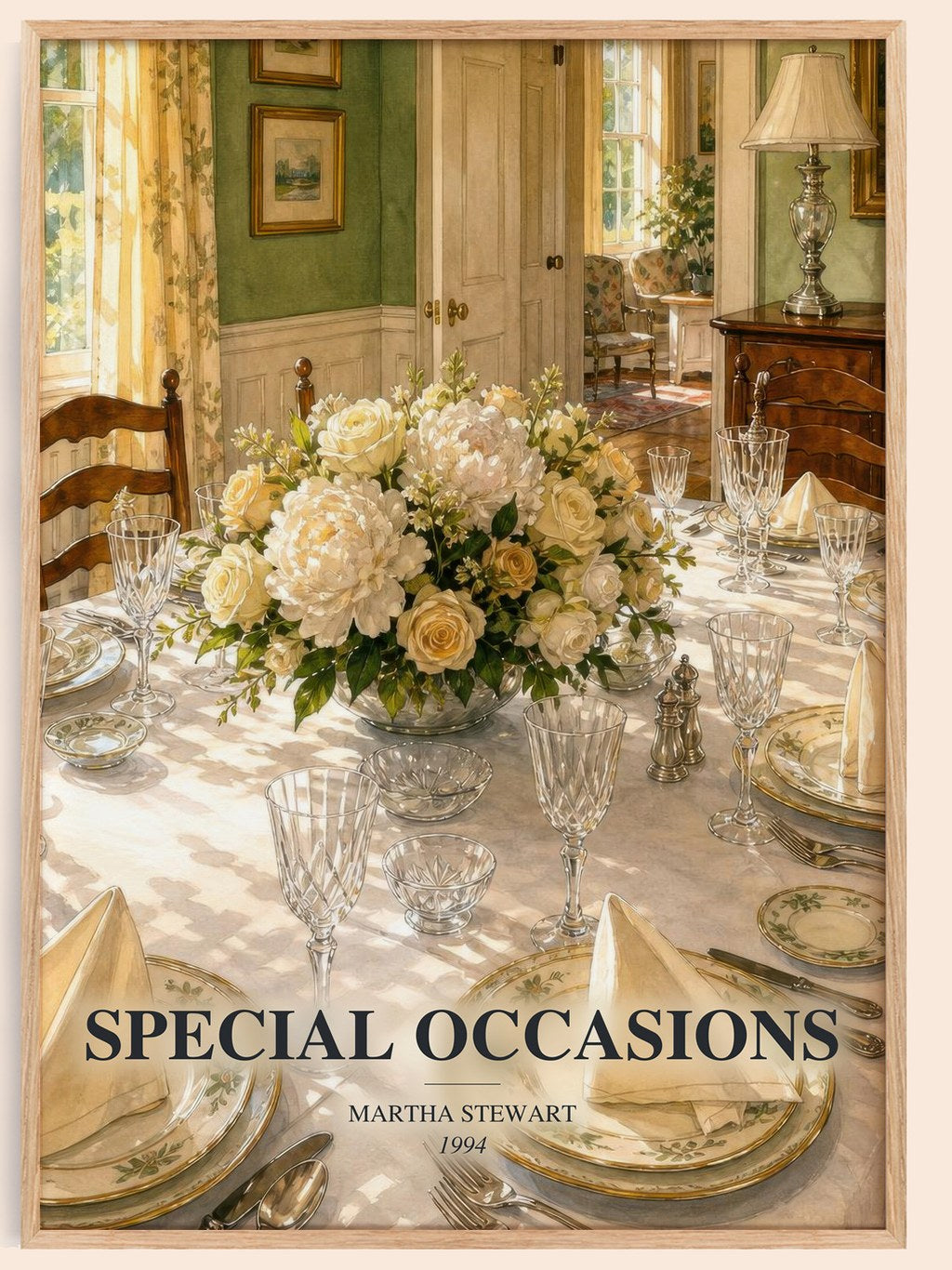 Special occasions watercolour book poster by Martha Stewart – framed literary art print