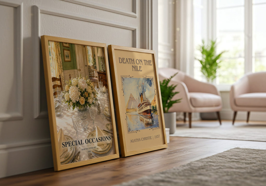 Special occasions watercolour print framed by window – literary home decor