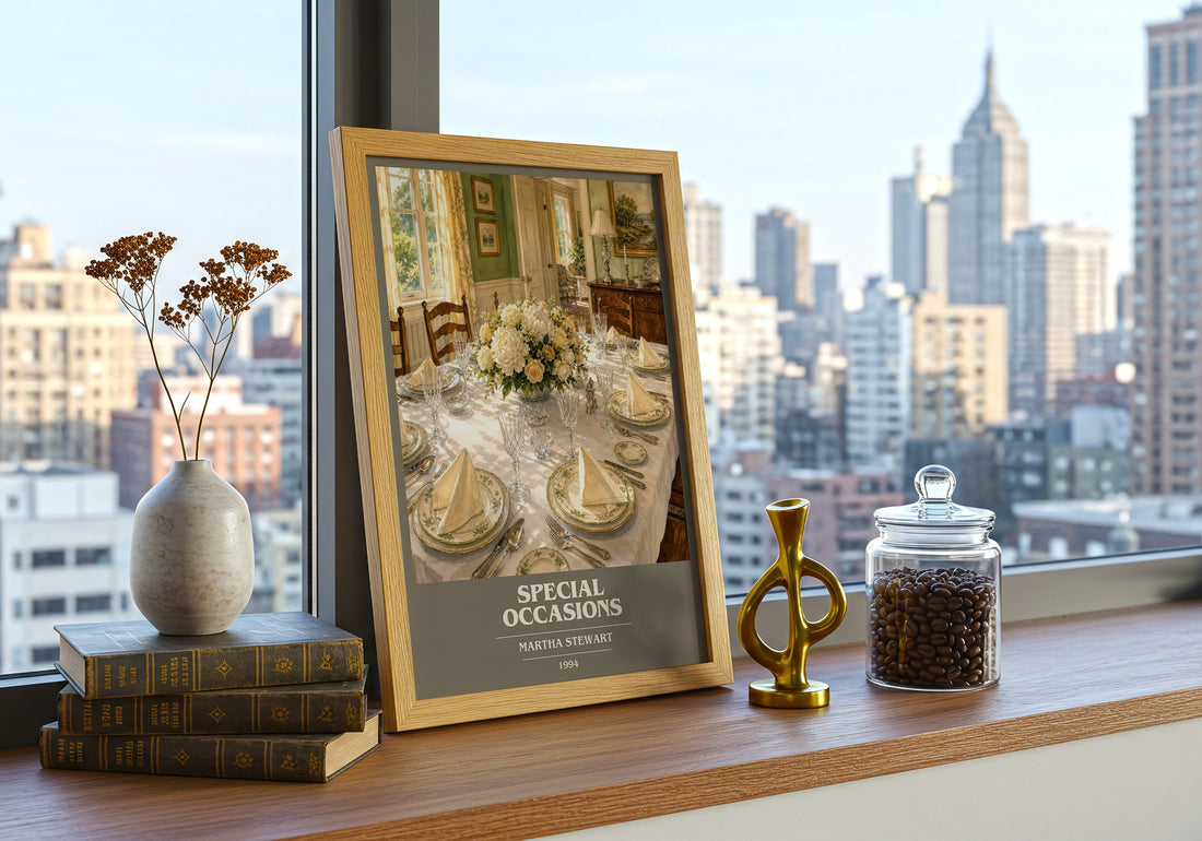 Special occasions book cover print framed by window – literary home decor
