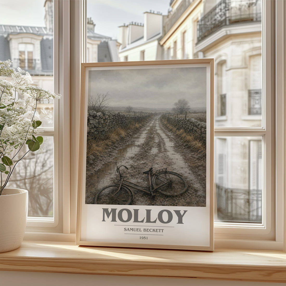 Molloy book cover poster colour and style options – Samuel Beckett book art (mockup)