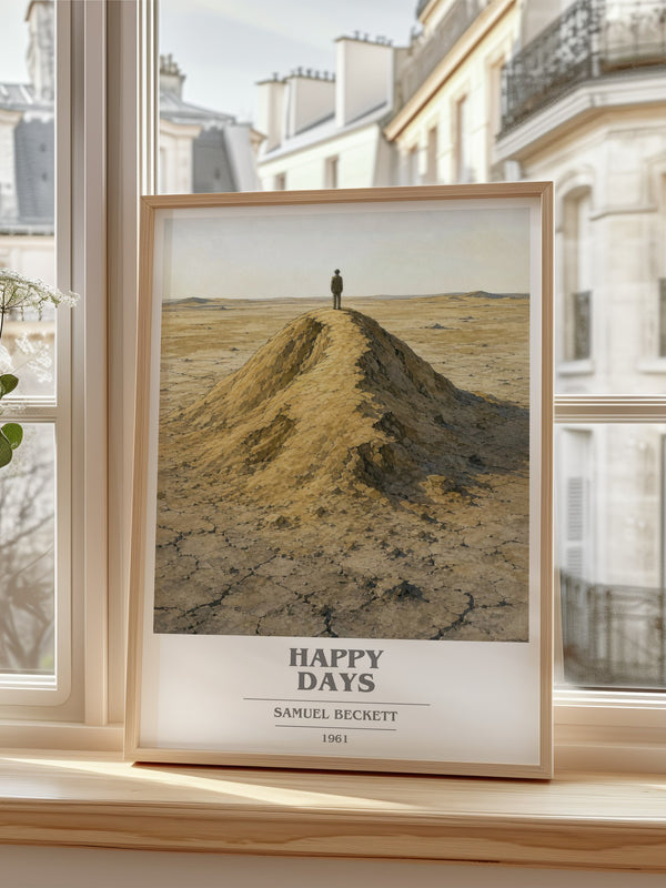 Happy days book cover poster colour and style options – Samuel Beckett book art