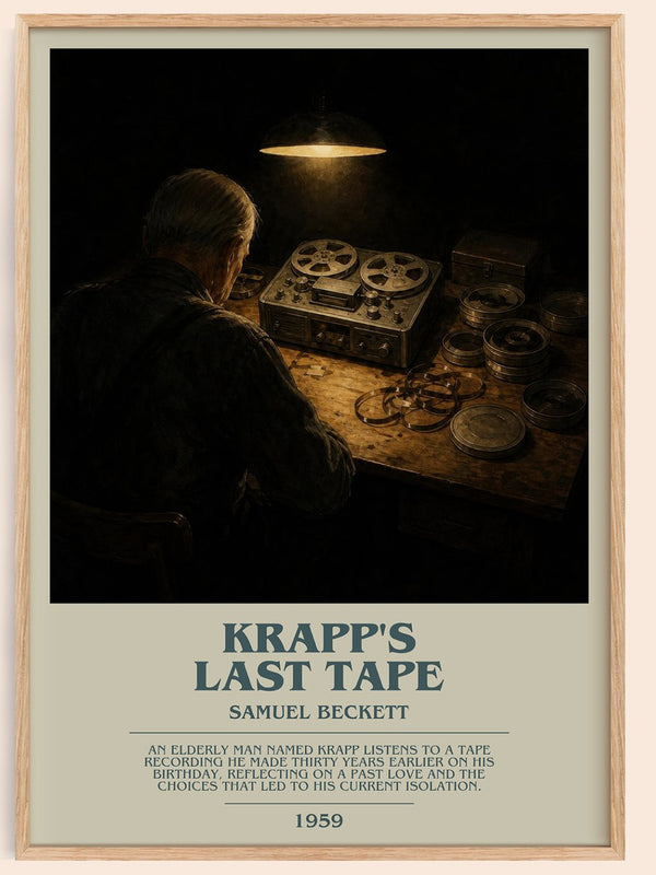 Krapp's last tape bookish book poster by Samuel Beckett – framed literary art print