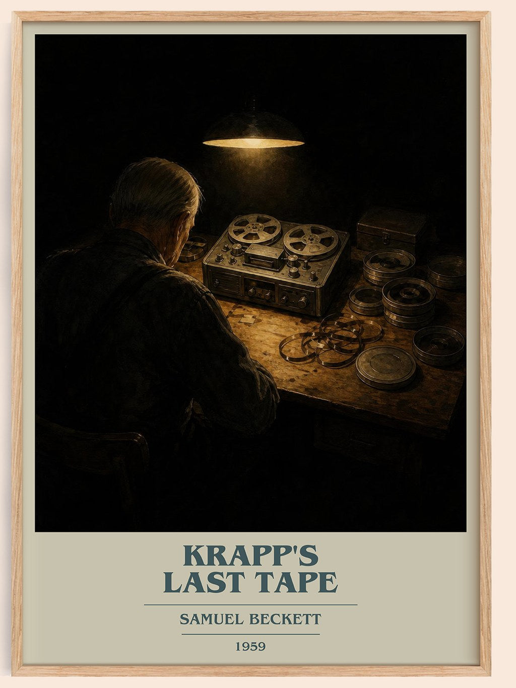 Krapp's last tape book cover book poster by Samuel Beckett – framed literary art print