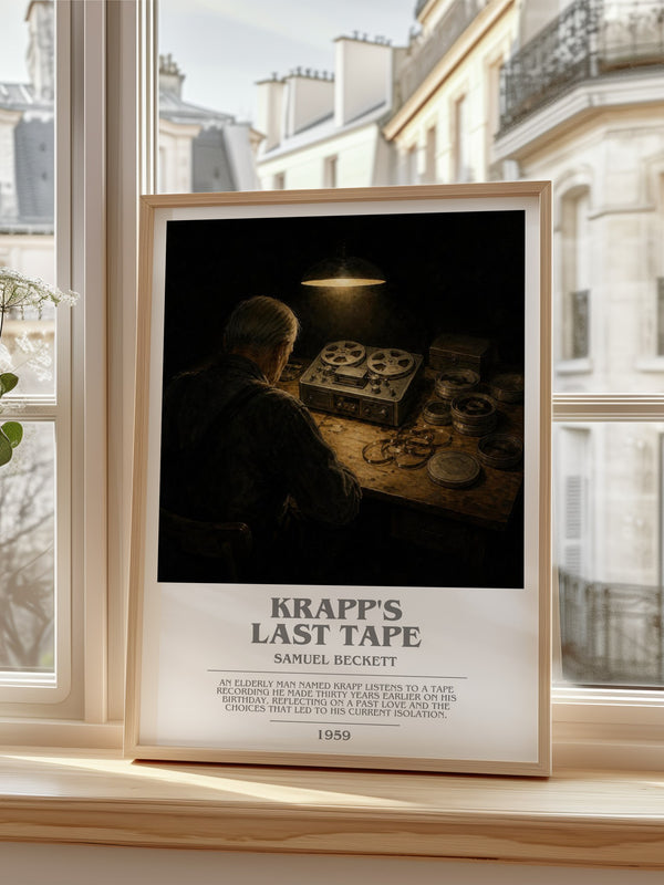 Krapp's last tape bookish poster colour and style options – Samuel Beckett book art