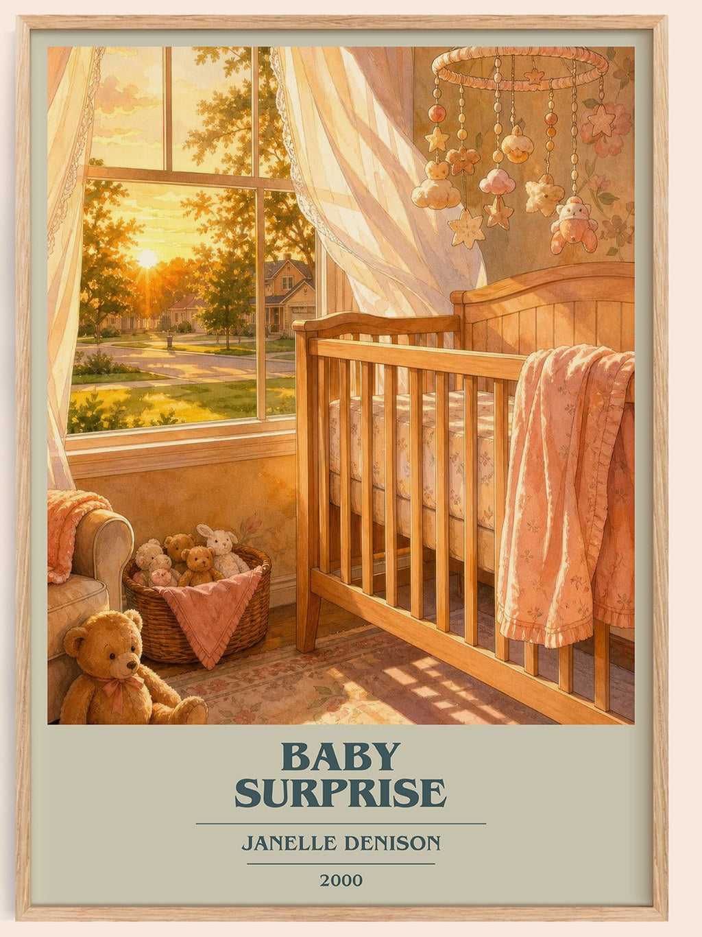 Baby Surprise book cover book poster by Janelle Denison – framed literary art print