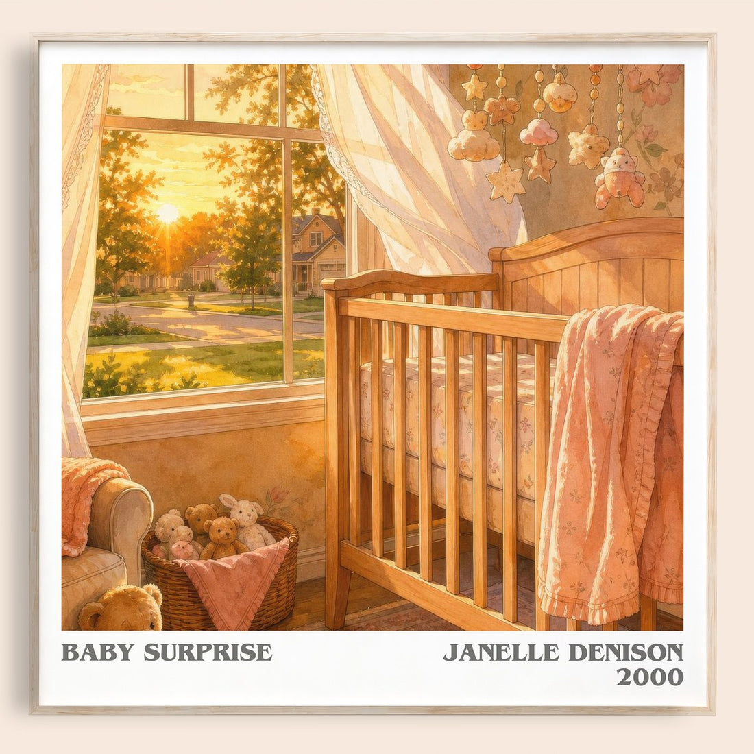 Baby Surprise literary book poster by Janelle Denison – framed literary art print