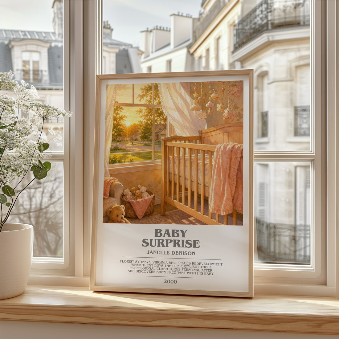 Baby Surprise bookish poster colour and style options – Janelle Denison book art