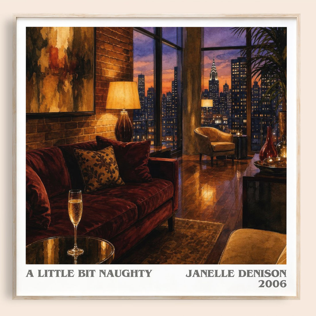 A Little Bit Naughty literary book poster by Janelle Denison – framed literary art print