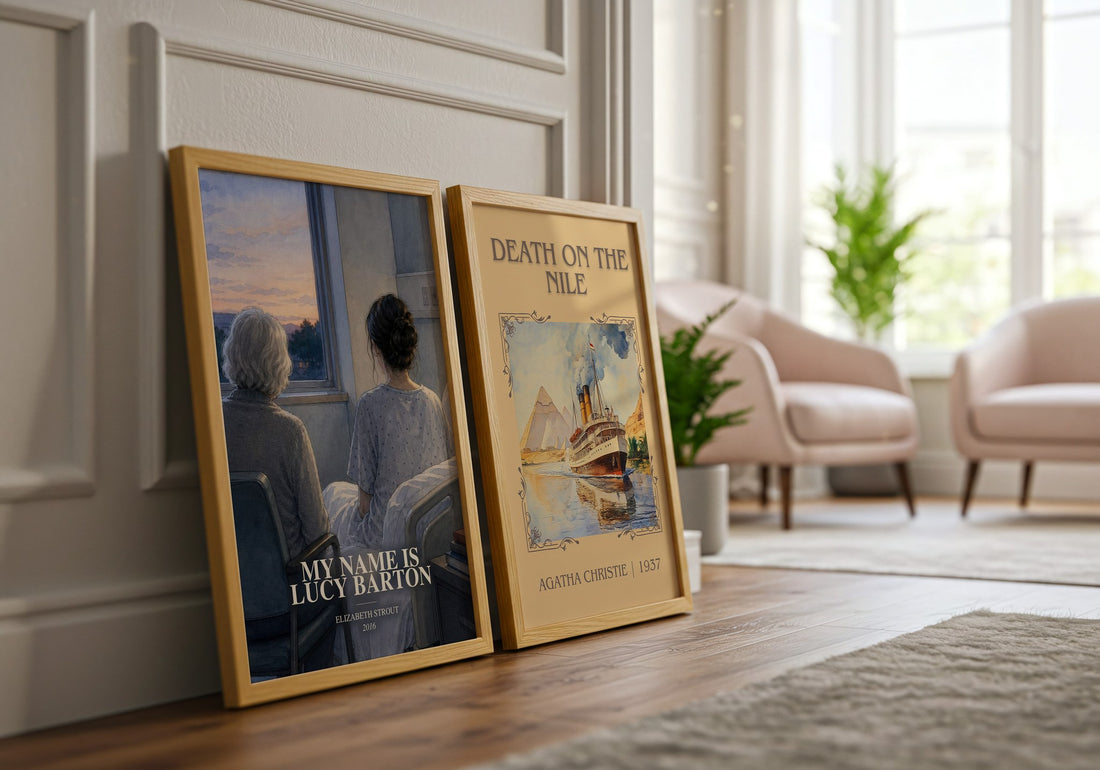 My Name is Lucy Barton watercolour print framed by window – literary home decor