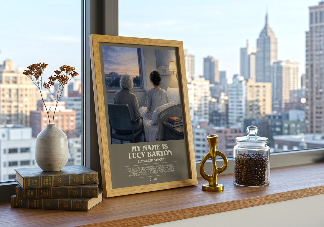 My Name is Lucy Barton bookish print framed by window – literary home decor