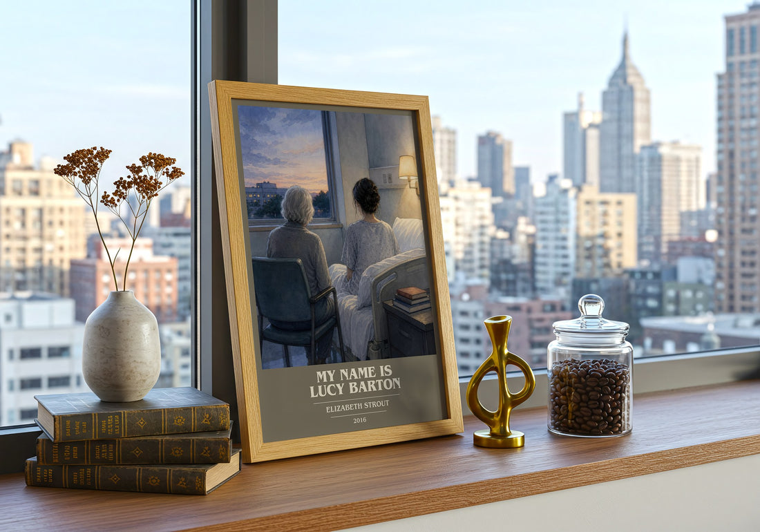 My Name is Lucy Barton book cover print framed by window – literary home decor