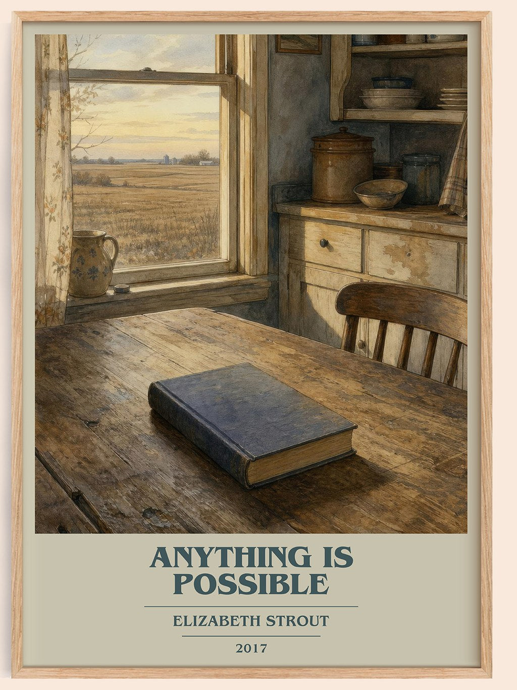 Anything is possible book cover book poster by Elizabeth Strout – framed literary art print