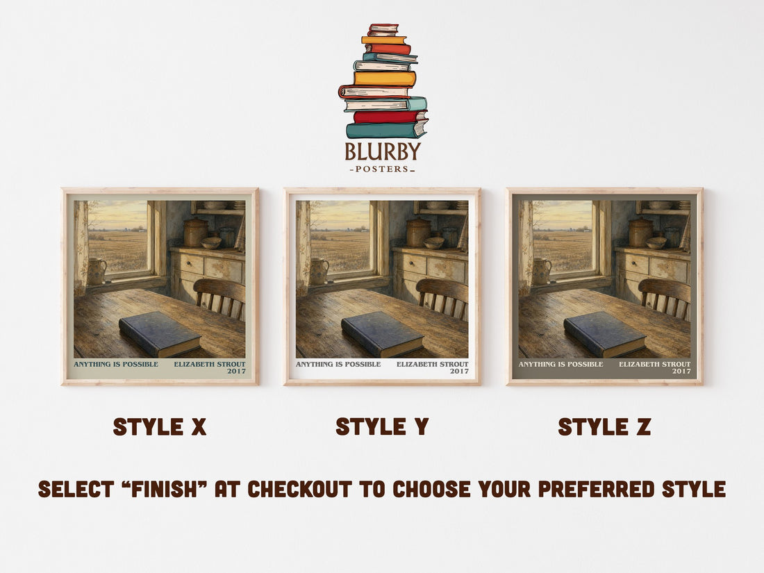 Anything is possible literary print in frame leaning in hallway – literary fiction wall art (mockup)