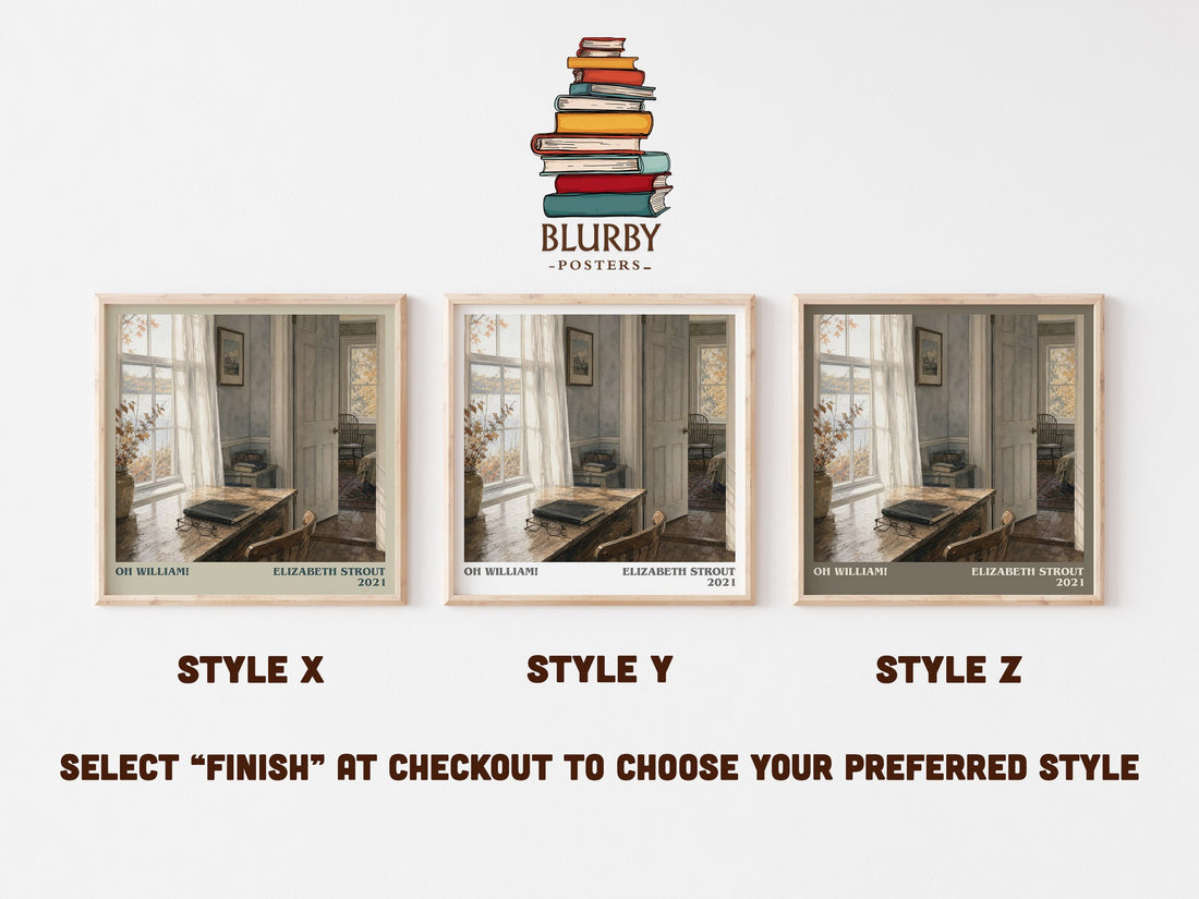 Oh William! literary print in frame leaning in hallway – literary fiction wall art (mockup)