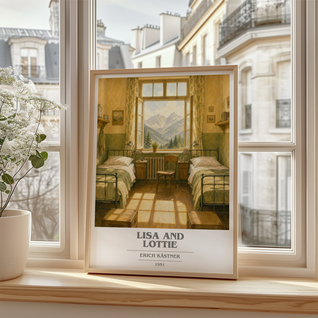 Lisa and Lottie book cover poster colour and style options – Erich Kästner book art
