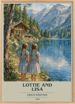 Lottie and Lisa Book Cover Poster by Erich Kästner