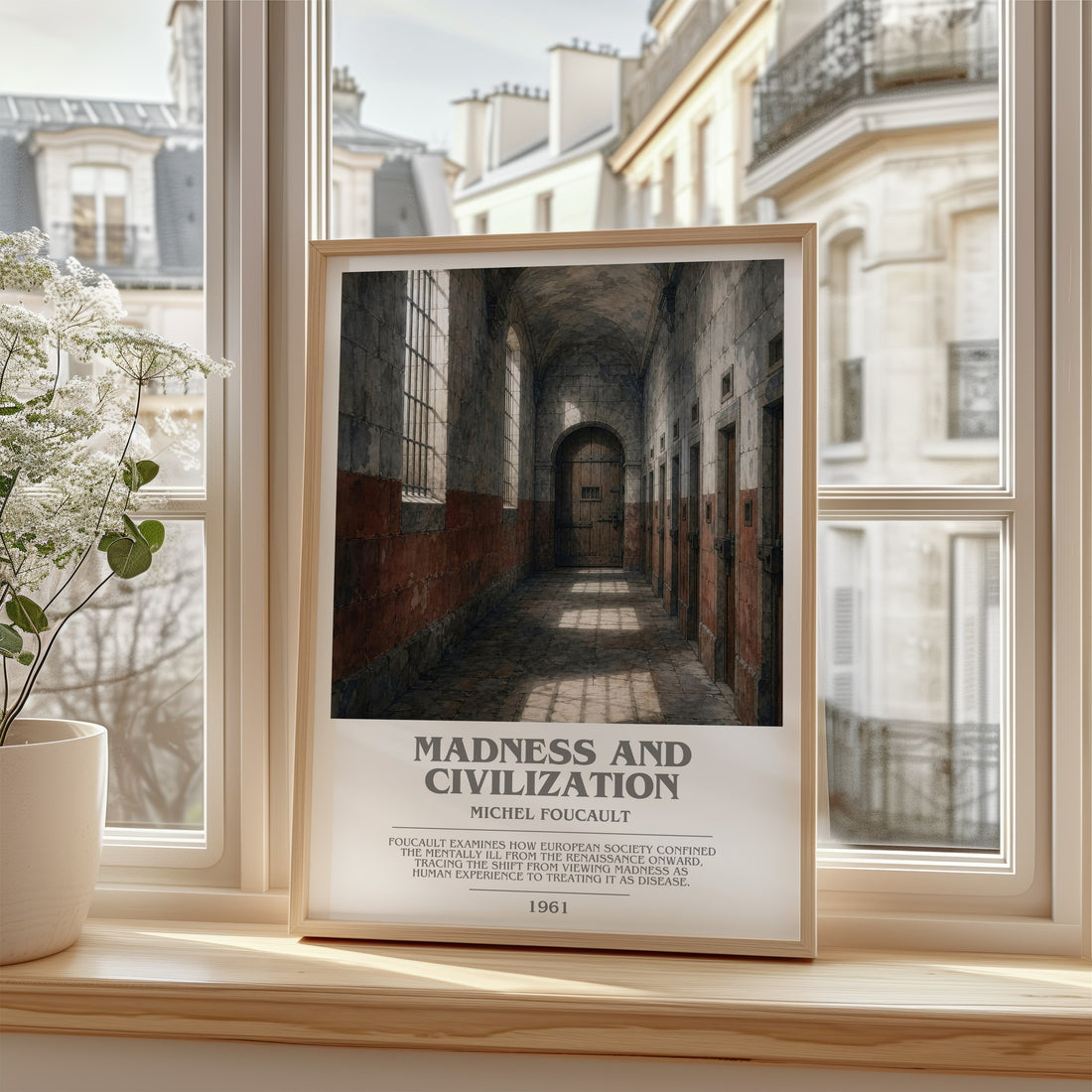 Madness and Civilization bookish poster colour and style options – Michel Foucault book art