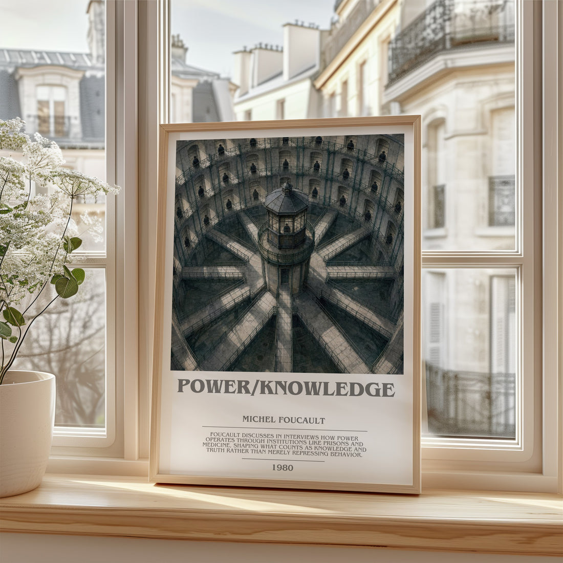 Power/knowledge bookish poster colour and style options – Michel Foucault book art