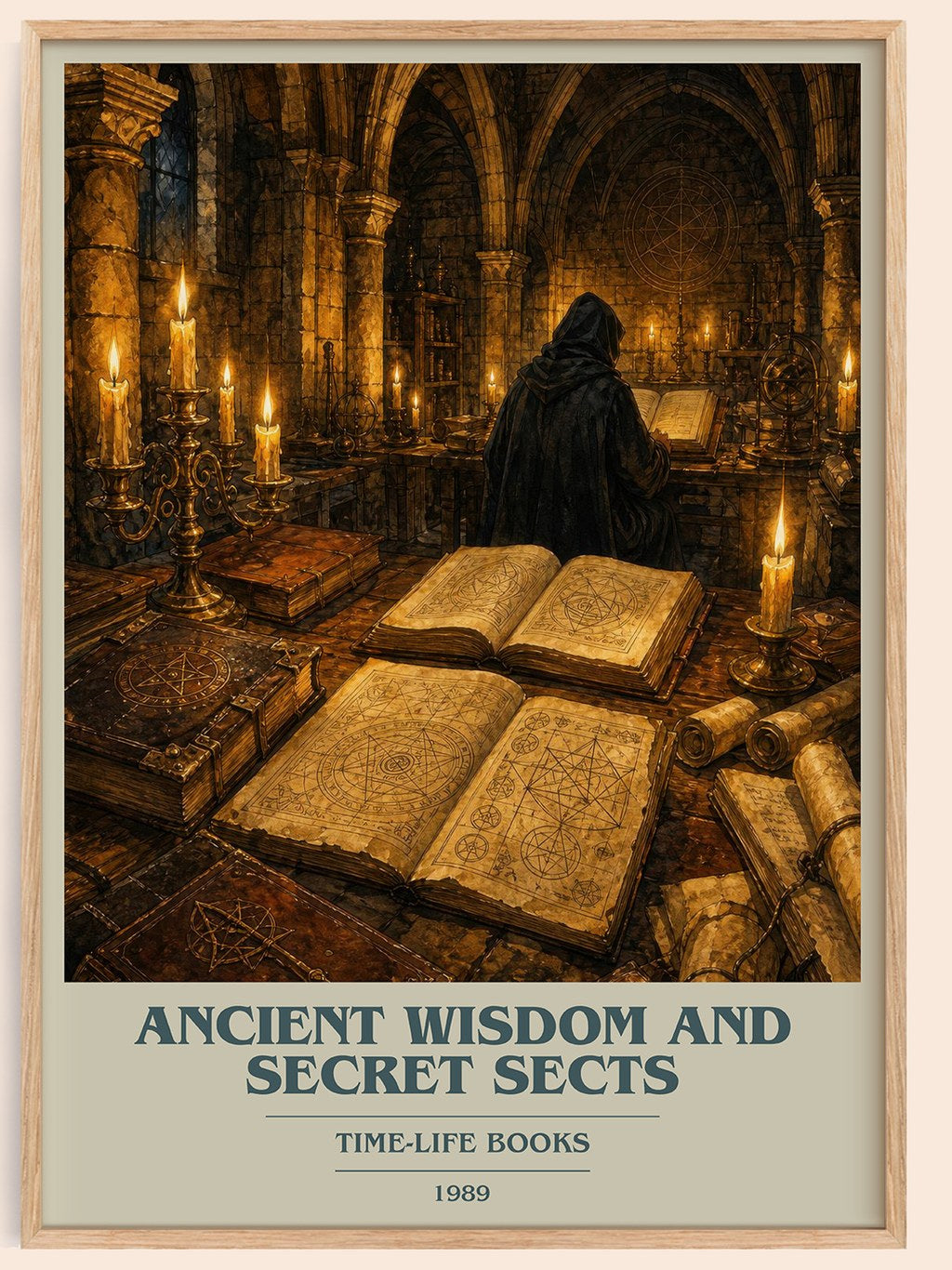 Ancient wisdom and secret sects book cover book poster by Time-Life Books – framed literary art print