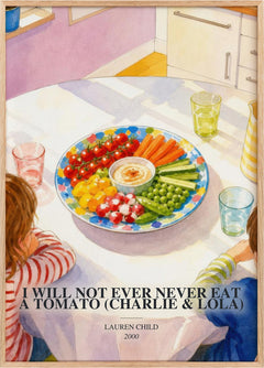 I Will Not Ever Never Eat a Tomato (Charlie & Lola) Book Watercolour Illustration by Lauren Child