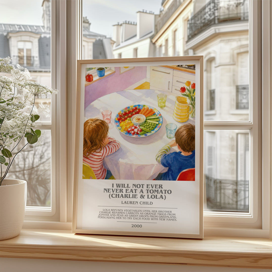 I Will Not Ever Never Eat a Tomato (Charlie & Lola) bookish poster colour and style options – Lauren Child book art