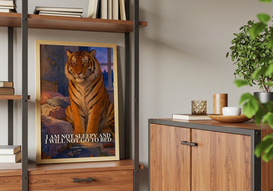 I Am Not Sleepy and I Will Not Go to Bed book watercolour illustration paper finish options – matte satin gloss