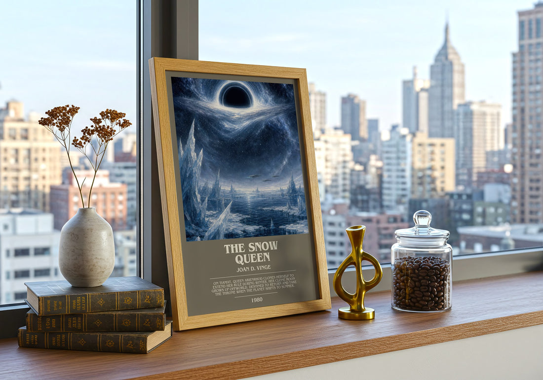 The Snow Queen bookish print framed by window – literary home decor