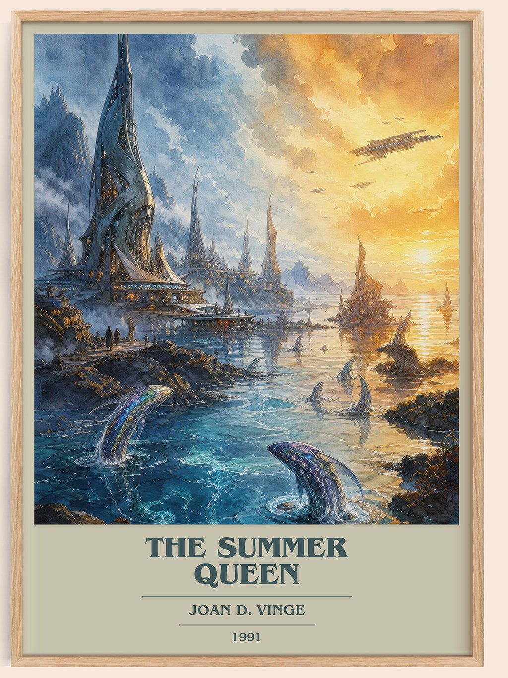 The Summer Queen book cover book poster by Joan D. Vinge – framed literary art print
