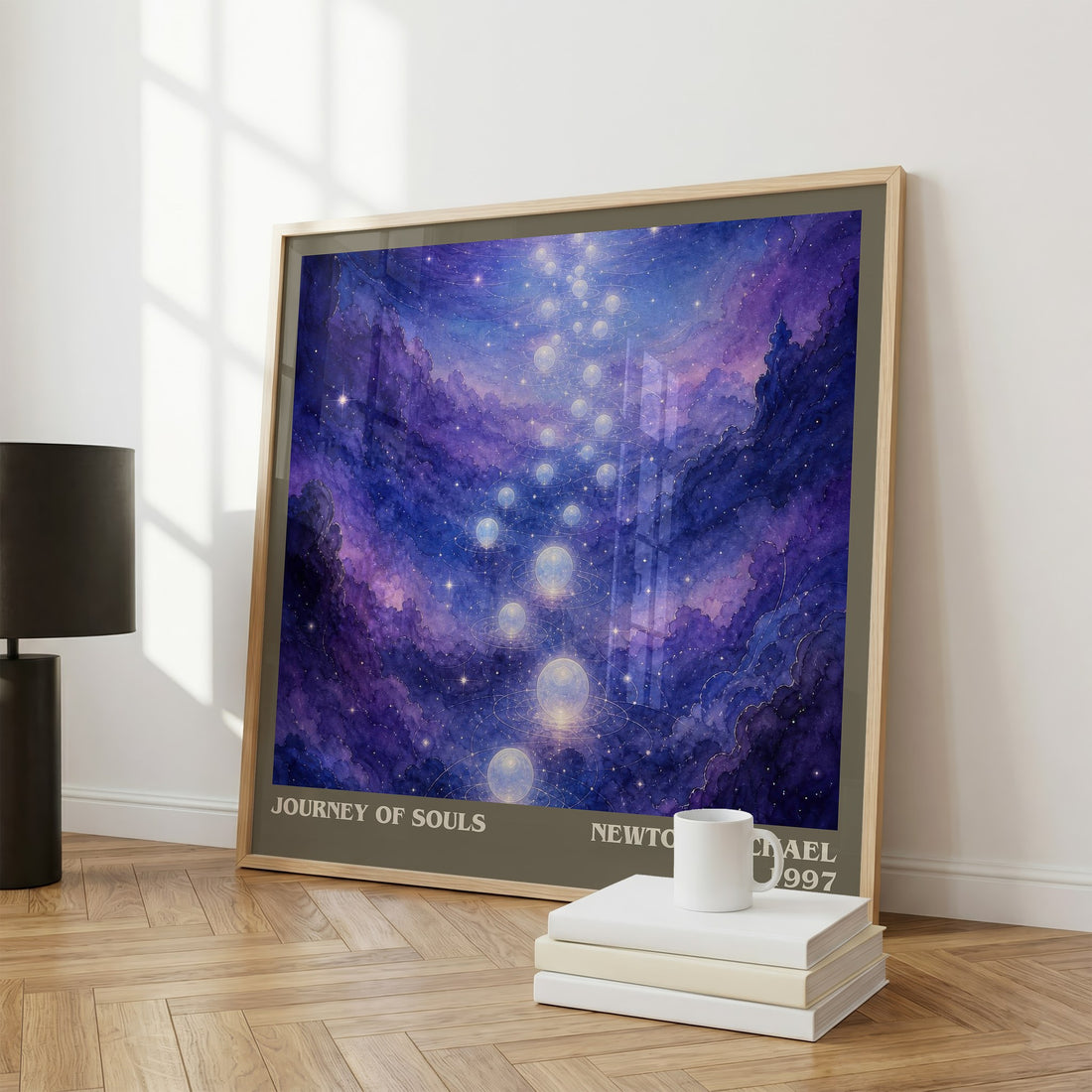 Journey of souls literary print framed by window – literary home decor