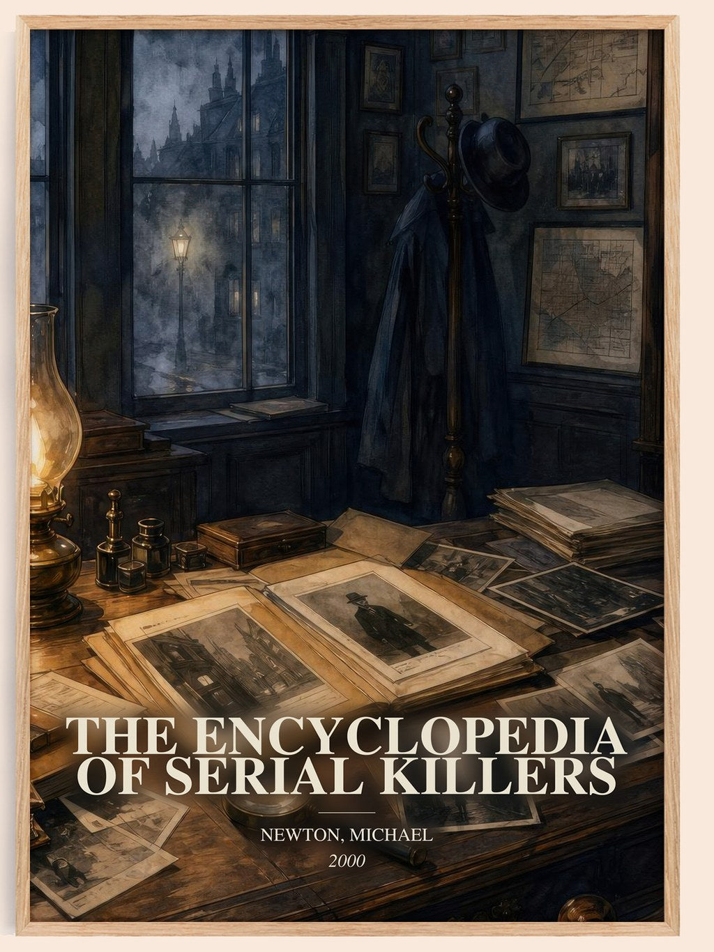 The encyclopedia of serial killers watercolour book poster by Newton, Michael – framed literary art print