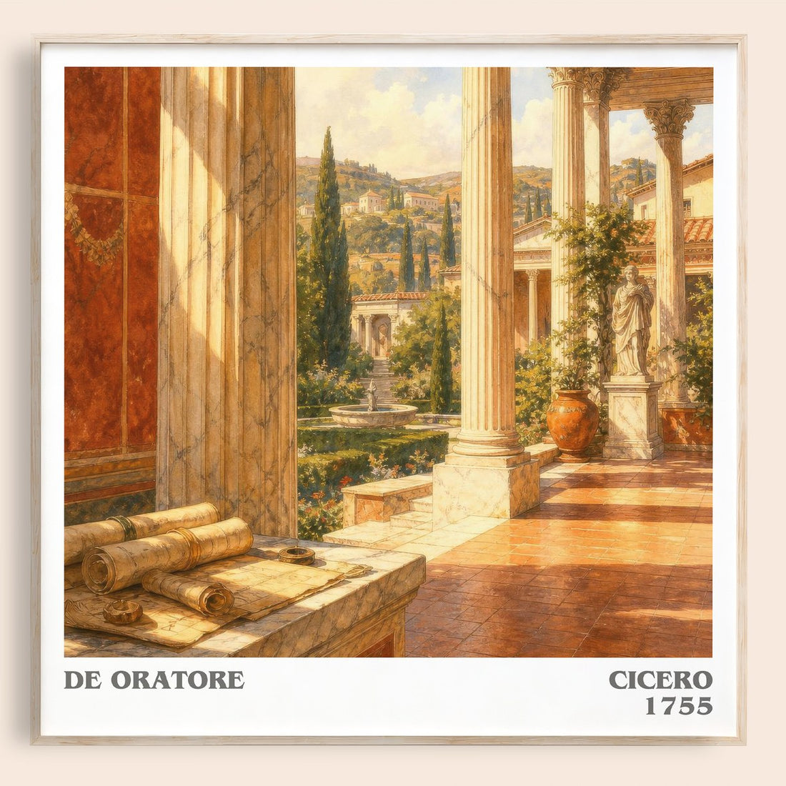 De oratore literary book poster by Cicero – framed literary art print