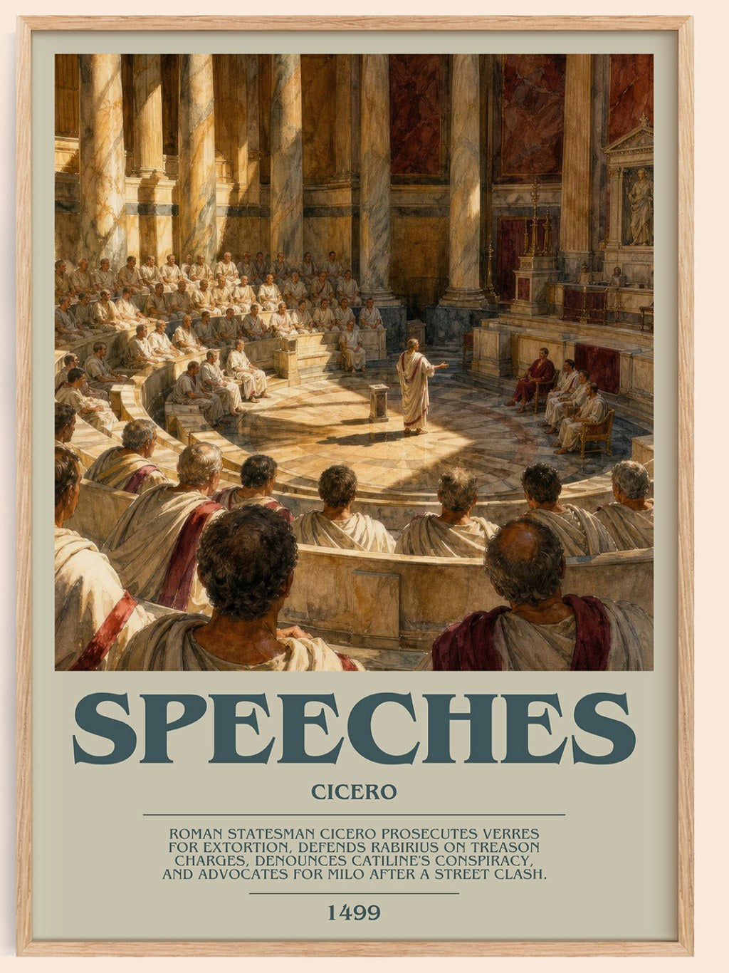 Speeches bookish book poster by Cicero – framed literary art print