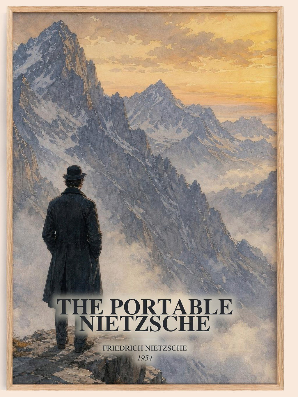 The portable Nietzsche watercolour book poster by Friedrich Nietzsche – framed literary art print